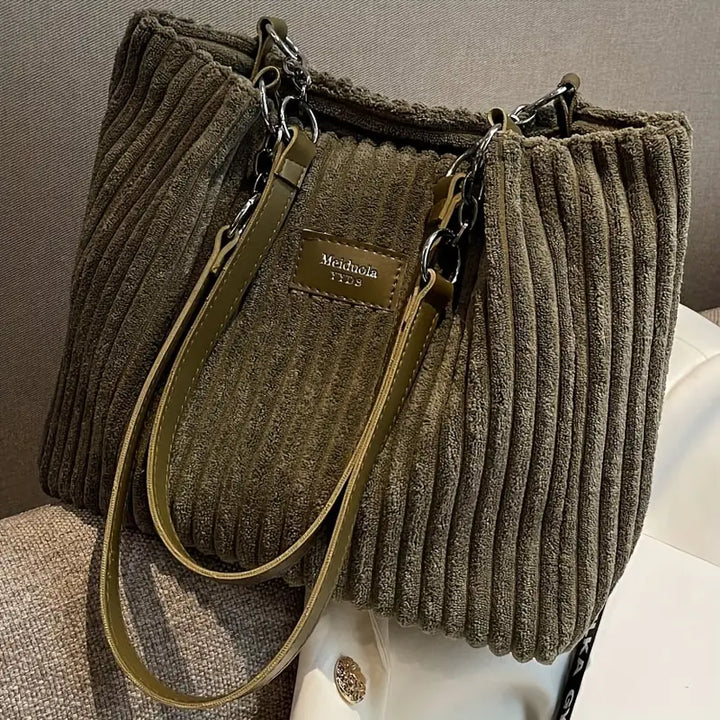Layla | Chic Corduroy Tote Bag