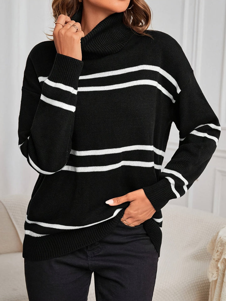 Thea | Striped Roll Neck Jumper