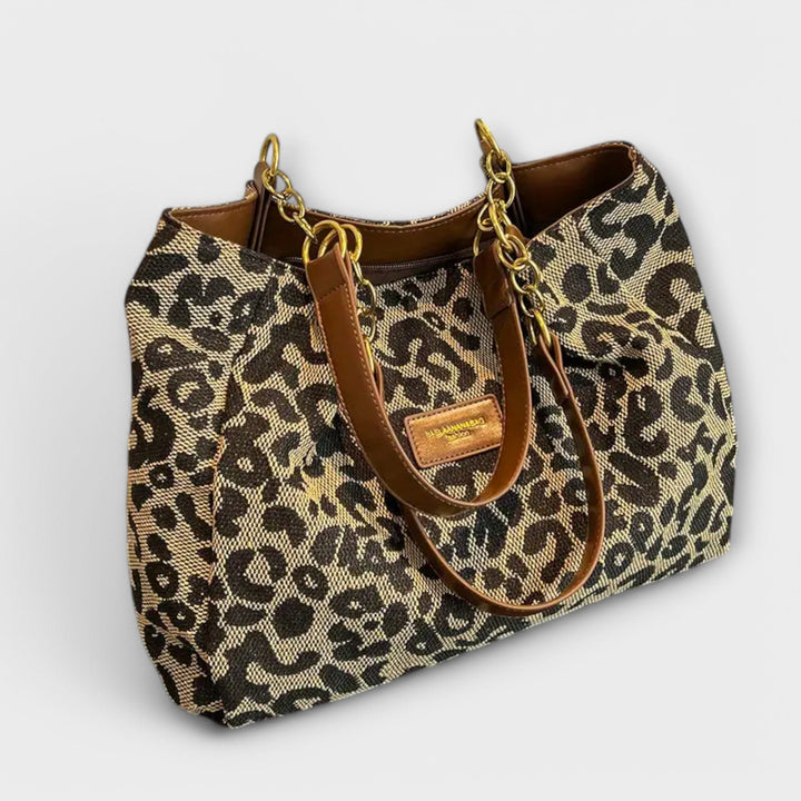 Olivia | Leopard Canvas Tote Bag