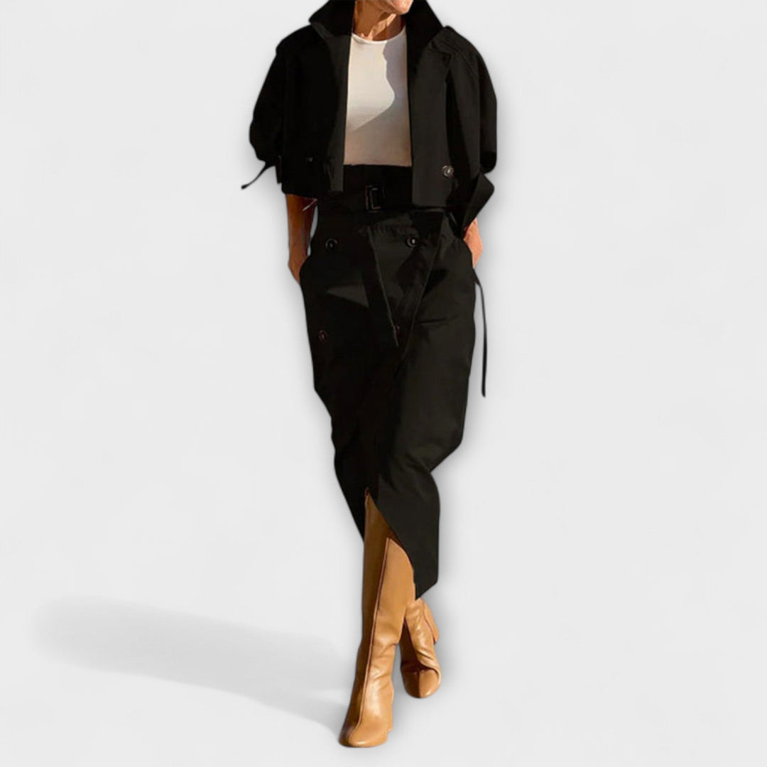 Lyra | Elegant Jacket and Midi Skirt with Pockets