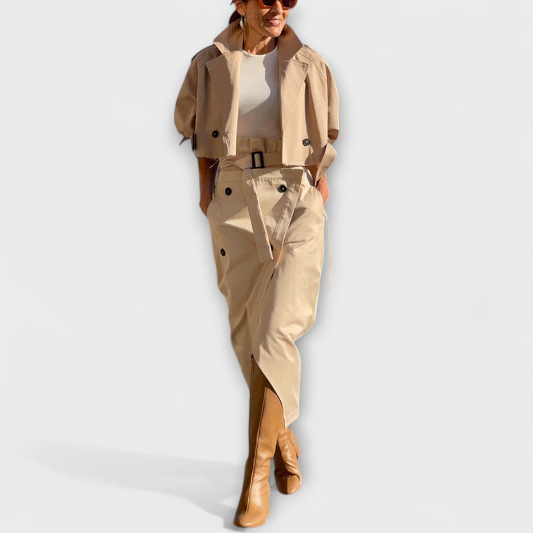 Lyra | Elegant Jacket and Midi Skirt with Pockets