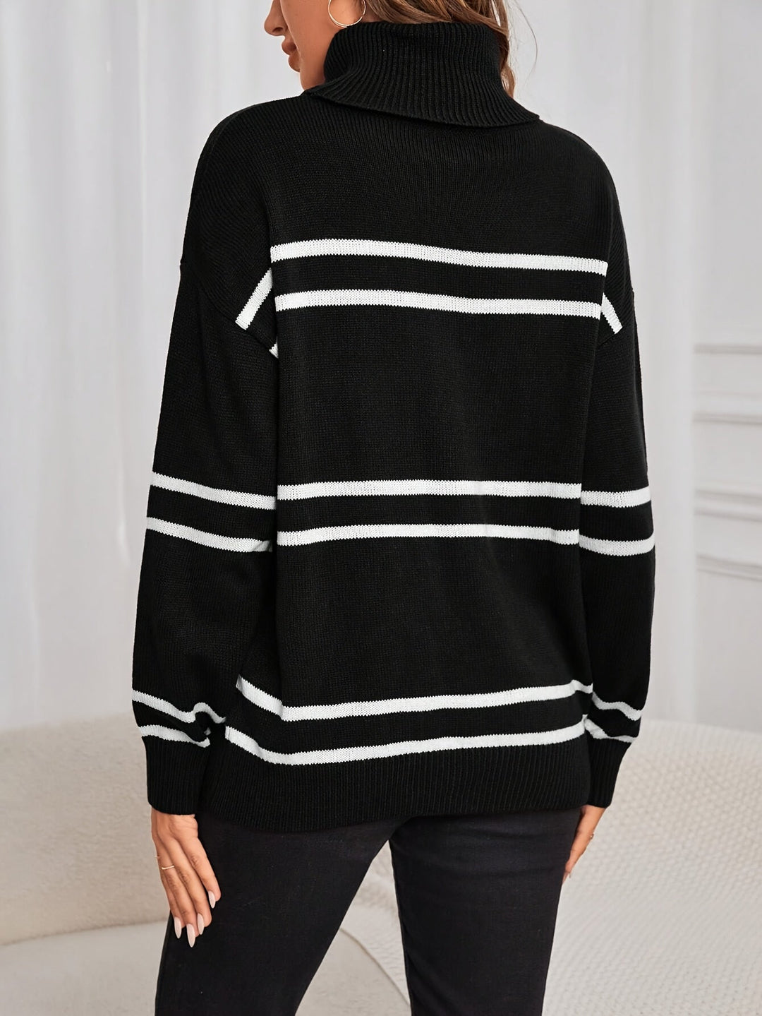 Thea | Striped Roll Neck Jumper
