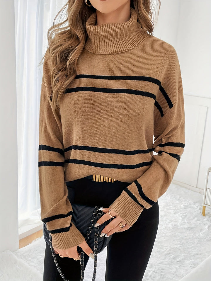Thea | Striped Roll Neck Jumper