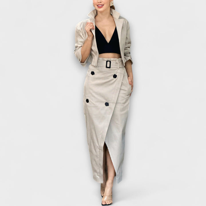 Lyra | Elegant Jacket and Midi Skirt with Pockets