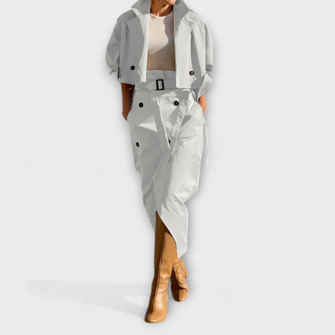 Lyra | Elegant Jacket and Midi Skirt with Pockets