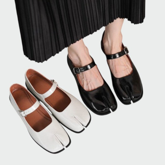 Nora Beau | Split-Toe Buckle Mary Jane Shoes